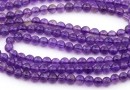 Amethyst beads, round, 4.5mm