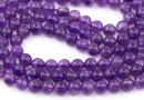 Amethyst beads, round, 6mm
