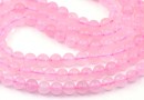 Super pink quartz beads, round, 6mm