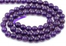 Amethyst intense beads, round, 6.5mm
