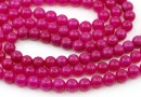 Jade beads, round, cyclamen, 6.5mm