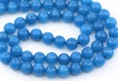 Jade beads, round, navy blue, 6.5mm