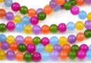 Multicolor Jade beads, round, 6.5mm