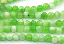 Gradient green Jade beads, round, 6.5mm