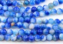 Gradient blue Jade beads, round, 6.5mm