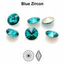 Precious rivoli, blue zircon, 12mm - x2