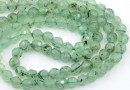 Prehnite beads, round faceted, 6mm