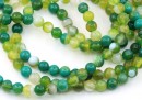 Margele Agate lace dantelate, rotund, verde, 6.5mm - x40buc