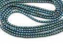 Margele Hematit, tub, verde mat, 2.3x2.2mm