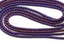 Hematite beads, tube, fuchsia purple, 2.3x2.2mm