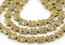 Hematite beads, owl, gold, 10mm