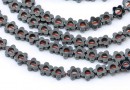 Hematite beads, flower, gun, 6mm