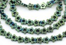 Margele Hematit, floare, verde, 6mm