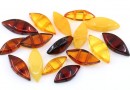 Natural Amber Link, marquise, 18-21mm - x16pcs