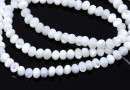 Mother of pearl beads, round, white, 4mm