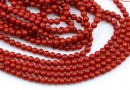 Margele coral, rosu intens, rotund, 3.5mm