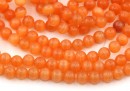 Cat's eye beads, orange, 6mm