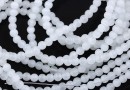 Cat's eye beads, white, 4mm