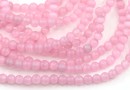 Cat's eye beads, pink, 4mm