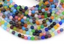 Cat's eye beads, multicolor, 4mm