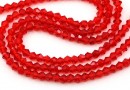 Sirag margele cristal, biconic fatetat, rosu, 4mm