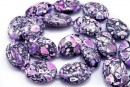 Colier cu incuietoare din margele magnezit, oval, 25x19mm