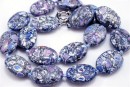 Colier cu incuietoare din margele magnezit, oval, 25x19mm